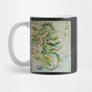 Green and gold seahorse Mug